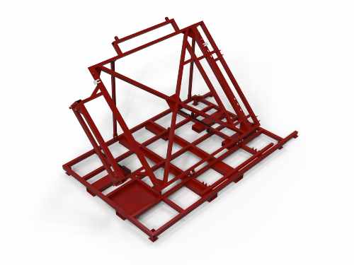 Montagevorrichtung_Transportgestell mit aufstellbarer Montagewand